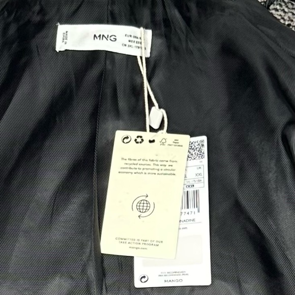 NWT Mango Nadine Houndstooth Cropped Blazer Size XXL - Picture 10 of 16